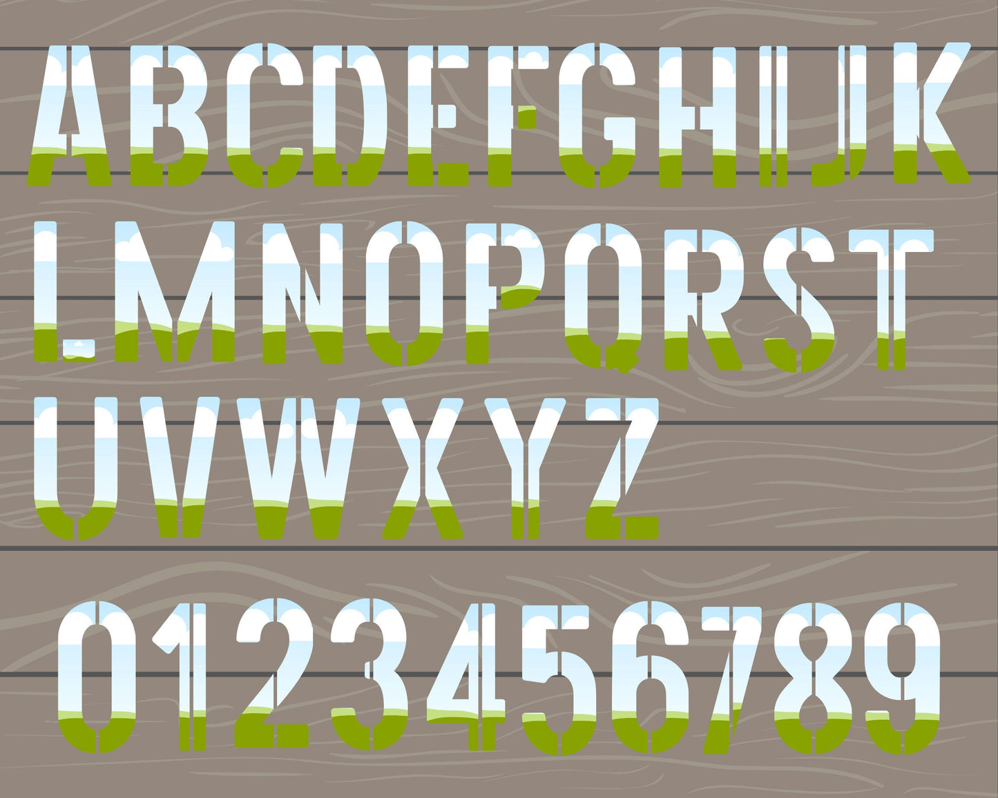 Split Canva Alphabet, Stencil Letters and Numbers, Drag and Drop, Canva Frames Bundle, DIY Letters Frames Canva, Editable Canva Letters