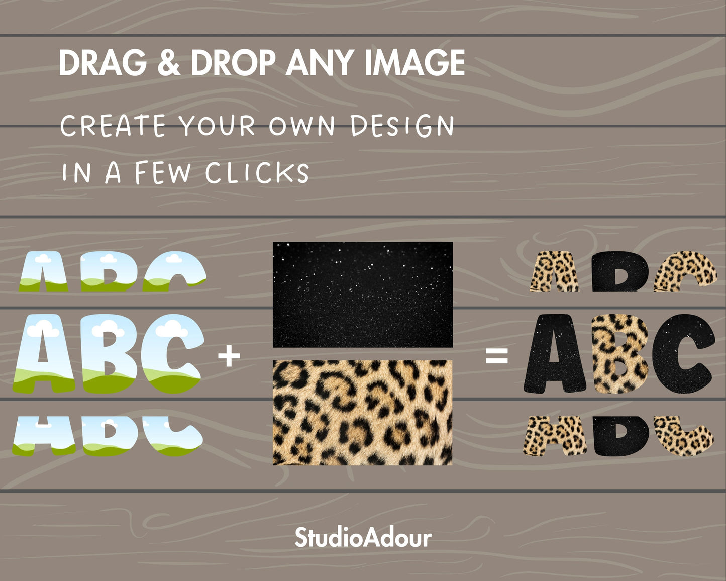 Split Canva Alphabet, Stencil Letters and Numbers, Drag and Drop, Canva Frames Bundle, DIY Letters Frames Canva, Stacked Canva Letters