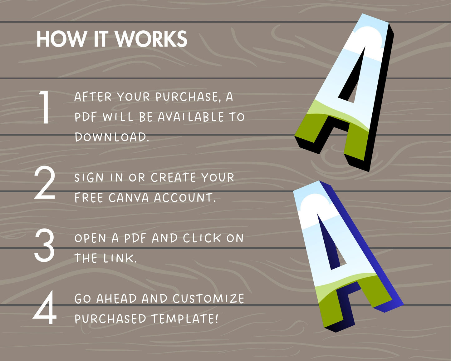 Design Your Own 3D Letters on Canva, 3D Alphabet Canva Template, Drag and Drop, Editable Canva Alphabet, Canva Frames Bundle, Digital Letter