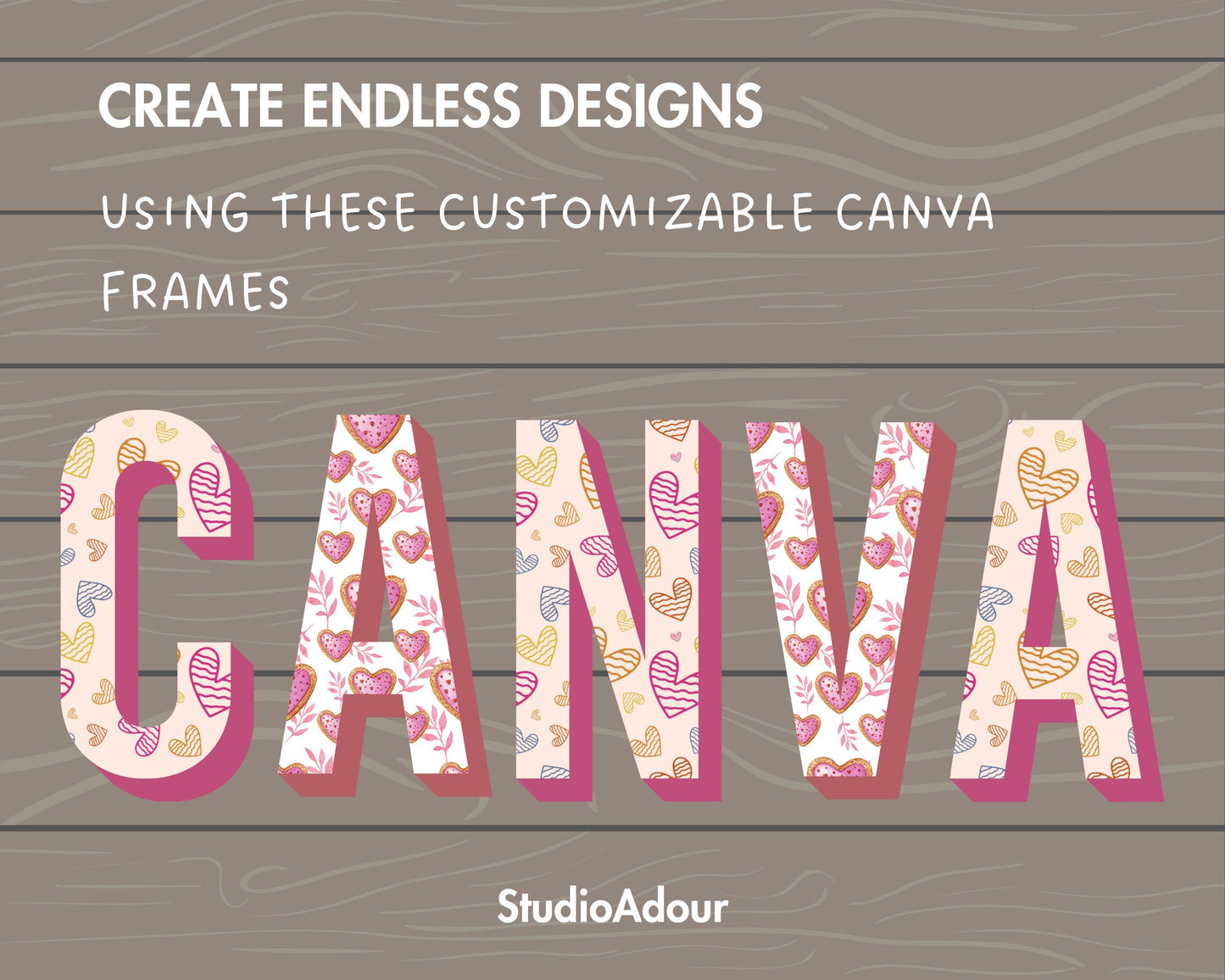 Design Your Own 3D Letters on Canva, 3D Alphabet Canva Template, Drag and Drop, Editable Canva Alphabet, Canva Frames Bundle, Digital Letter