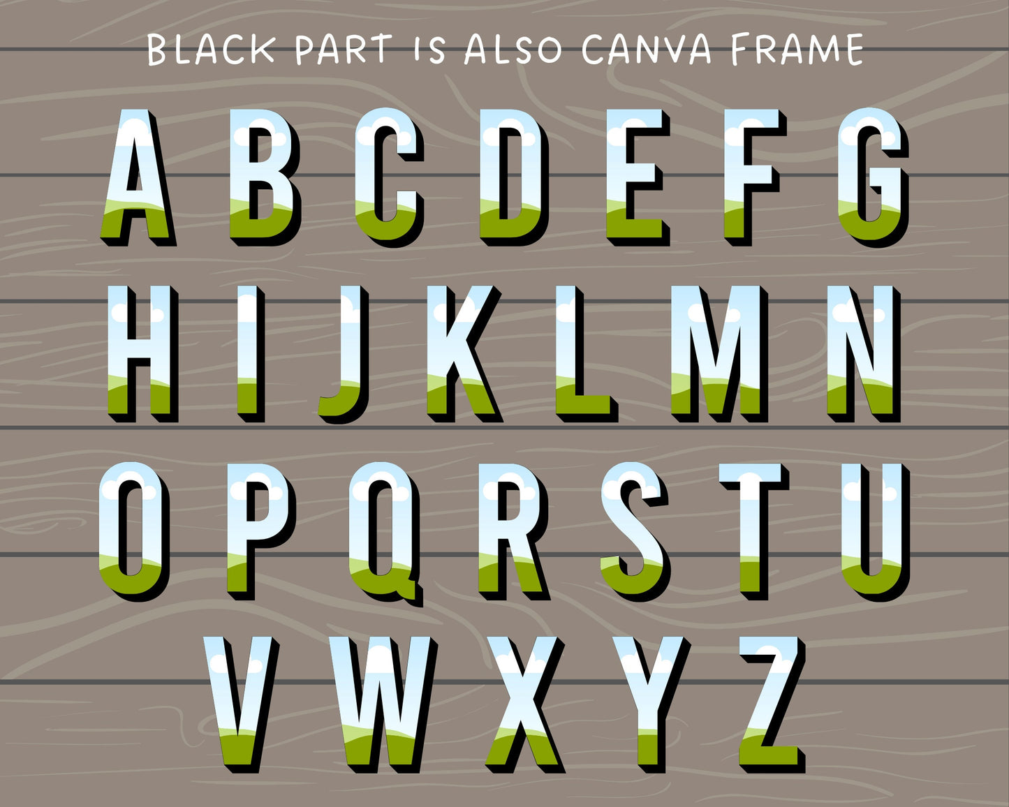 Design Your Own 3D Letters on Canva, 3D Alphabet Canva Template, Drag and Drop, Editable Canva Alphabet, Canva Frames Bundle, Digital Letter