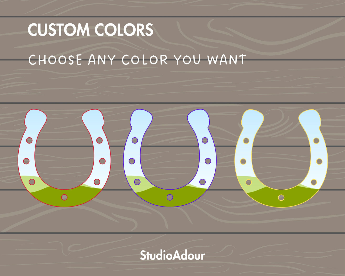 Design Your Own Horseshoe on Canva, Cowboy Canva Template, Drag and Drop, Canva Frames Bundle, Saint Patrick's Day, Horse Lover Frames