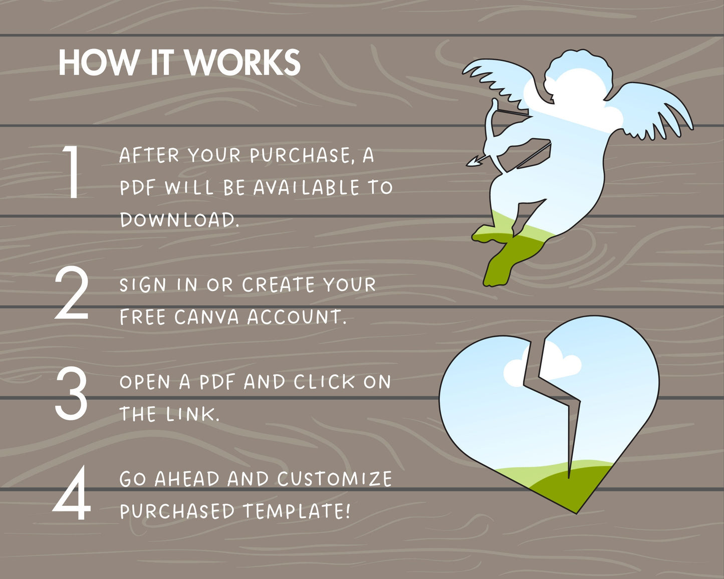 Design Your Own Cupid on Canva, Angel with Bow Canva Template, Drag and Drop Canva Frames, Valetine's Day, Baby Angel, Heart Canva Frames