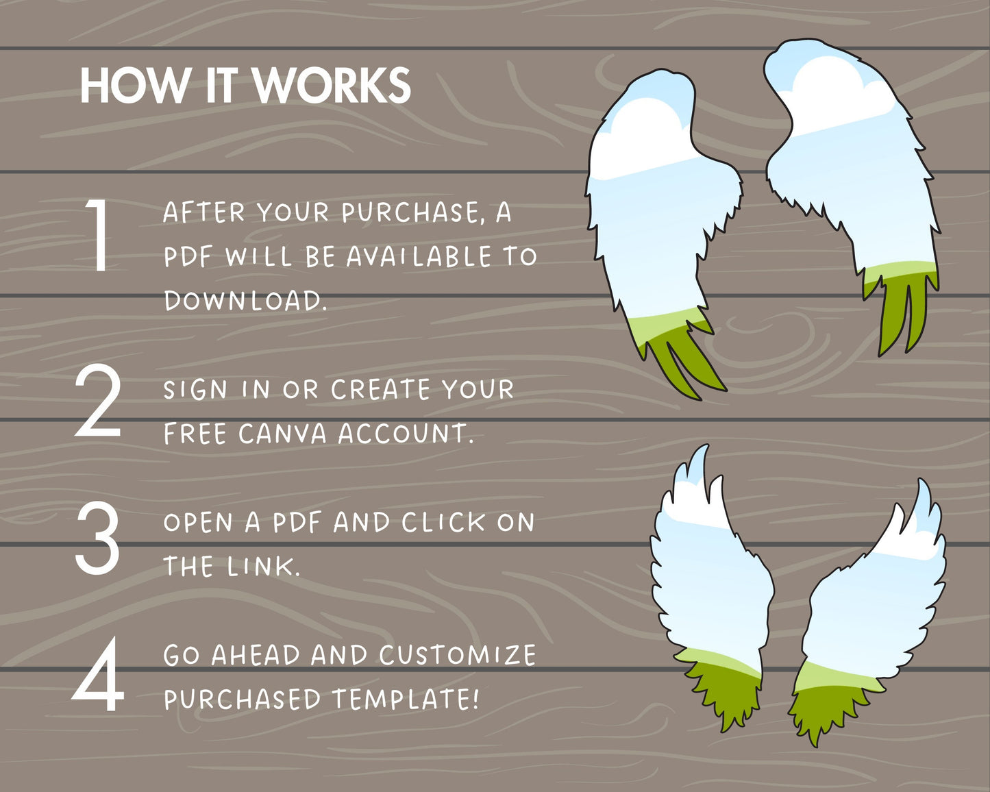 Design Your Own Angel Wings on Canva, Wings Canva Template, Drag and Drop Canva Frames, Wings Canva Frames Bundle, Angel Clipart