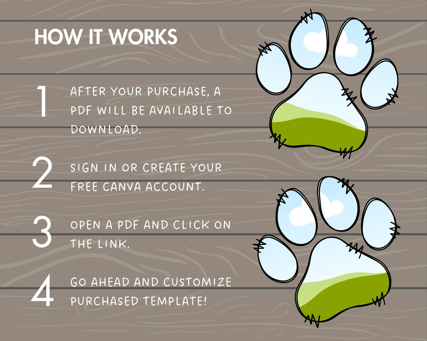 Design Your Own Doodle Paw Canva Frames, Paw Canva Template, Drag and Drop Canva Frames, Dog Paw, Editable Canva Pet Paw, Sublimation Design