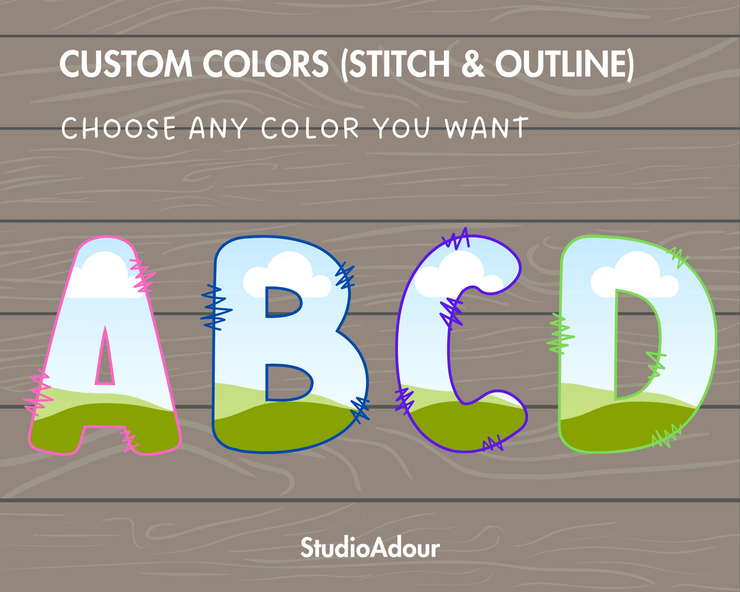 Design Your Own Doodle Letters on Canva, Doodle Alphabet Canva Template, Drag and Drop, Editable Canva Alphabet, Canva Frames Bundle