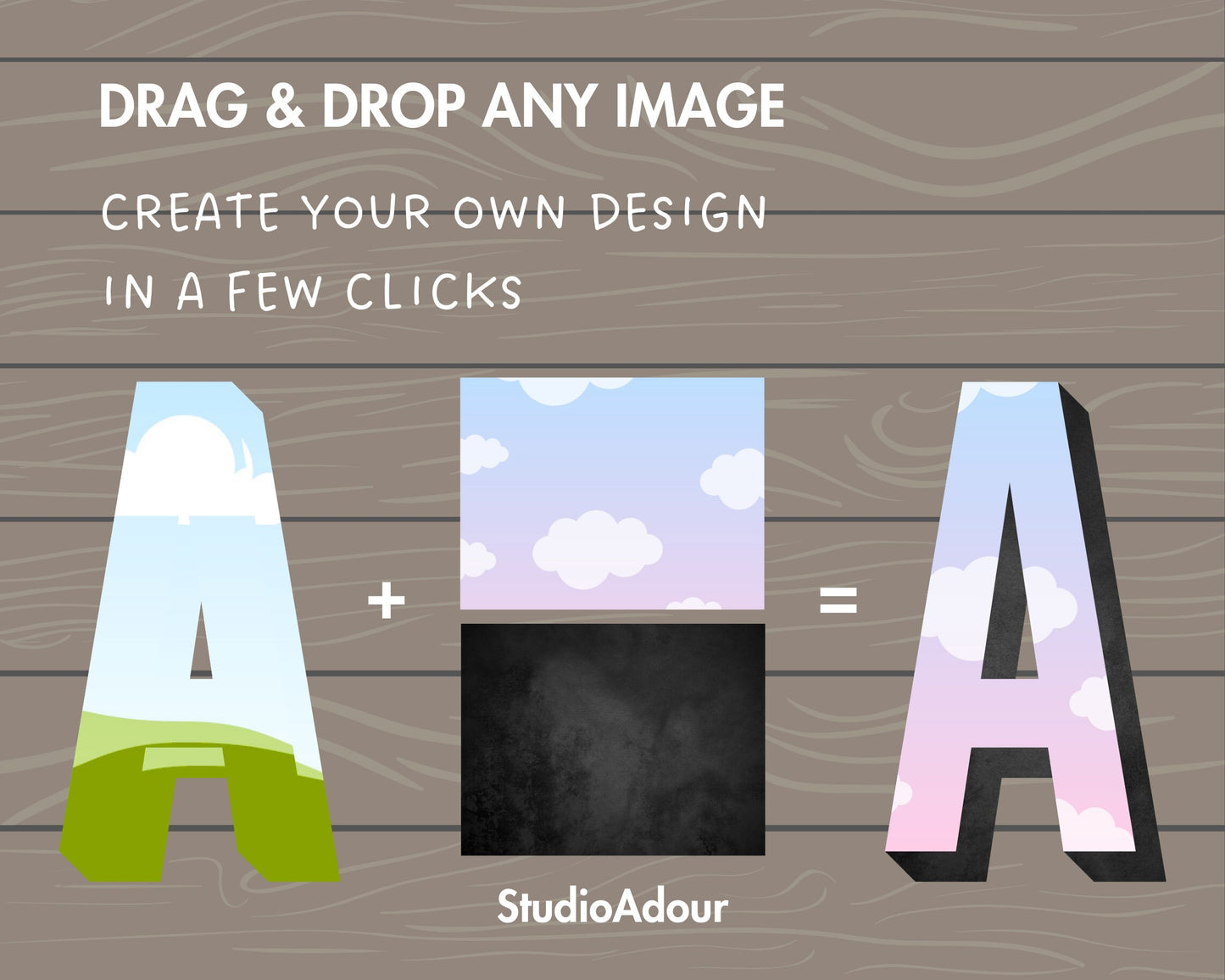 Design Your Own 3D Letters on Canva, 3D Alphabet Canva Template, Drag and Drop, Editable Canva Alphabet, Canva Frames Bundle, Digital Letter