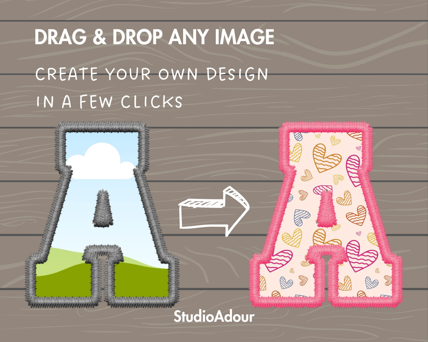 Varsity Letters and Numbers Canva, Faux Embroidery Varsity Alphabet, Sport Canva Letters, Drag and Drop, Applique Letters, Canva Stitch Font