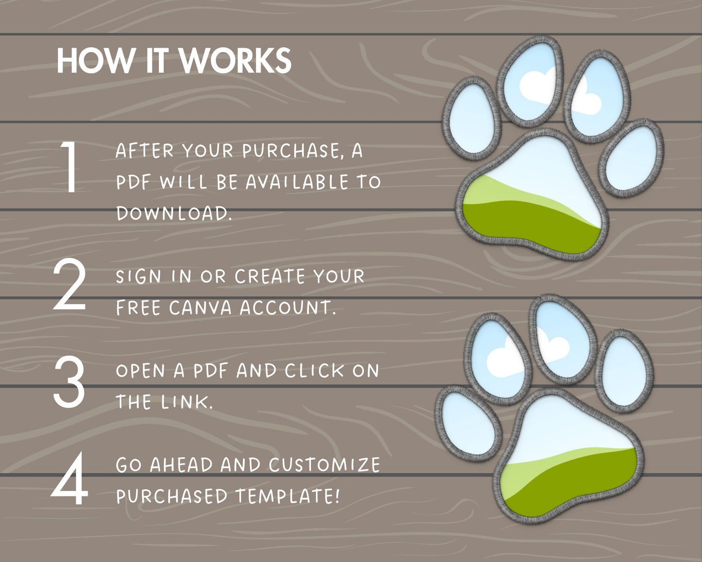 Design Your Own Faux Embroidery Paw, Digital Stitch Paw, Dog Paw Applique, Canva Frames Bundle, Pet Paw Patch Duotone, Drag and Drop PNG