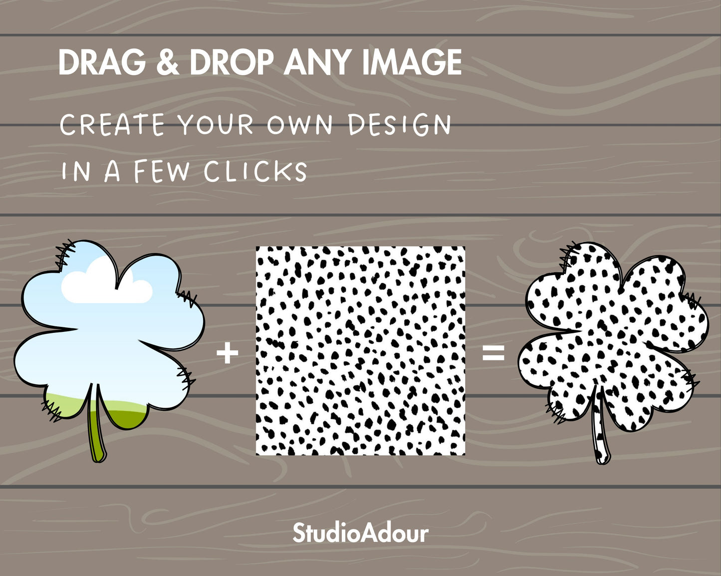 Design Your Own Doodle Clover on Canva, Lucky Clover Canva Template, Easy Drag and Drop, Four Leaf Clover, St Patricks Day, Shamrock Canva