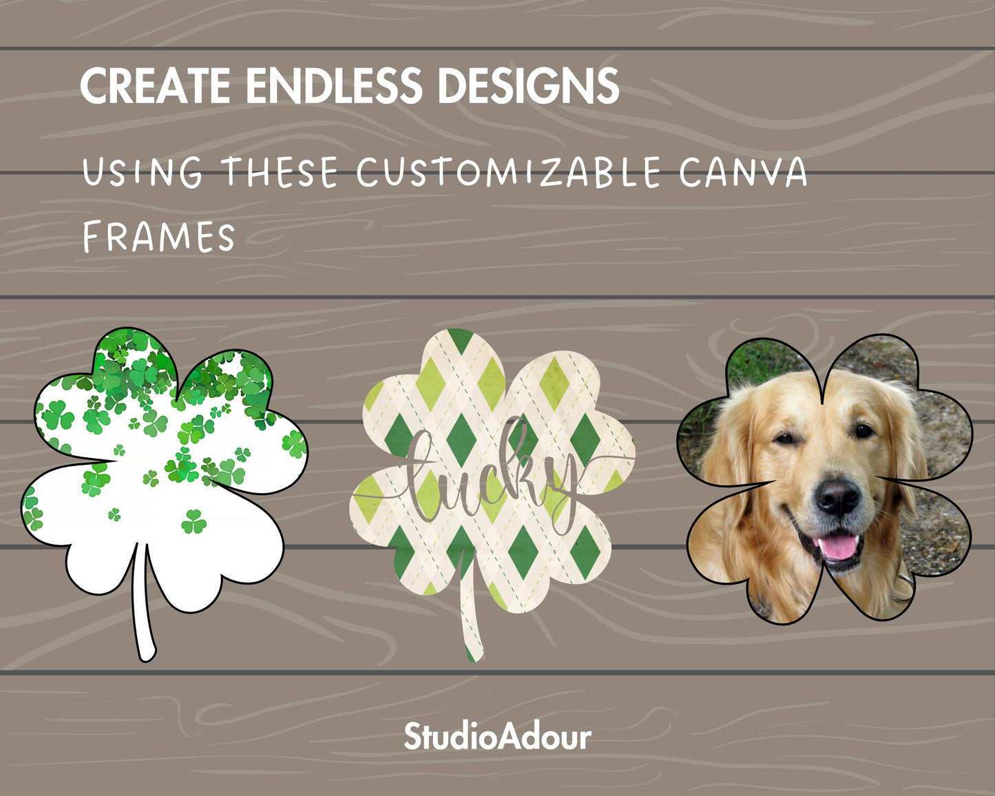 Design Your Own Lucky Clover on Canva, Lucky Clover Canva Template, Easy Drag and Drop, Four Leaf Clover, St Patricks Day, Shamrock Canva
