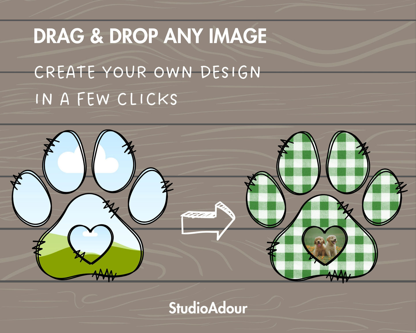 Design Your Own Doodle Paw Canva Frames, Paw Canva Template, Drag and Drop Canva Frames, Dog Paw, Editable Canva Pet Paw, Sublimation Design