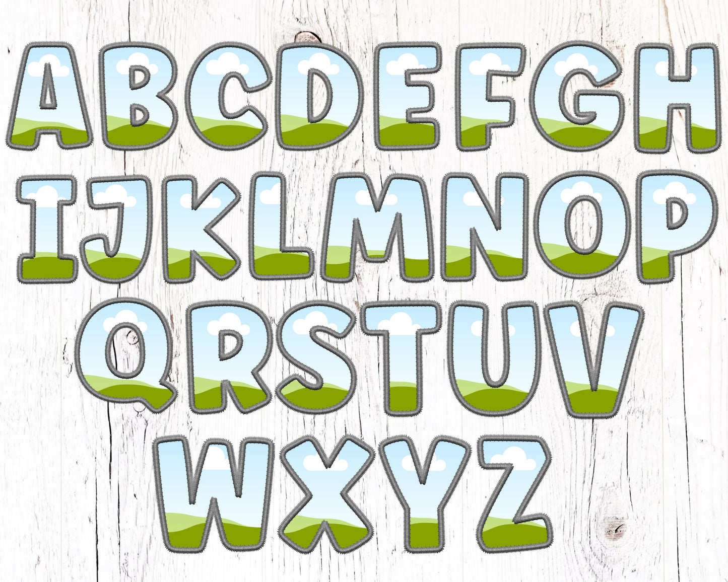 Digital Stitch Canva Alphabet PNG, Faux Embroidery Applique Letters, Canva Frames Bundle, Drag and Drop, DIY Canva Alphabet, Duotone Color