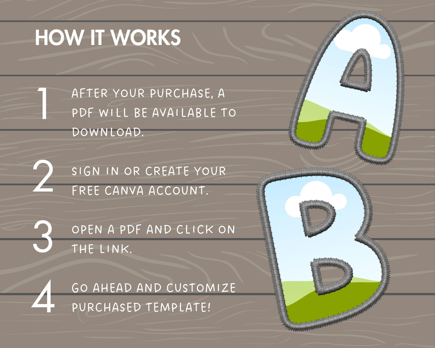 Digital Stitch Canva Alphabet PNG, Doodle Faux Embroidery Applique Letters, Canva Frames Bundle, Drag and Drop, DIY Canva Alphabet, Duotone
