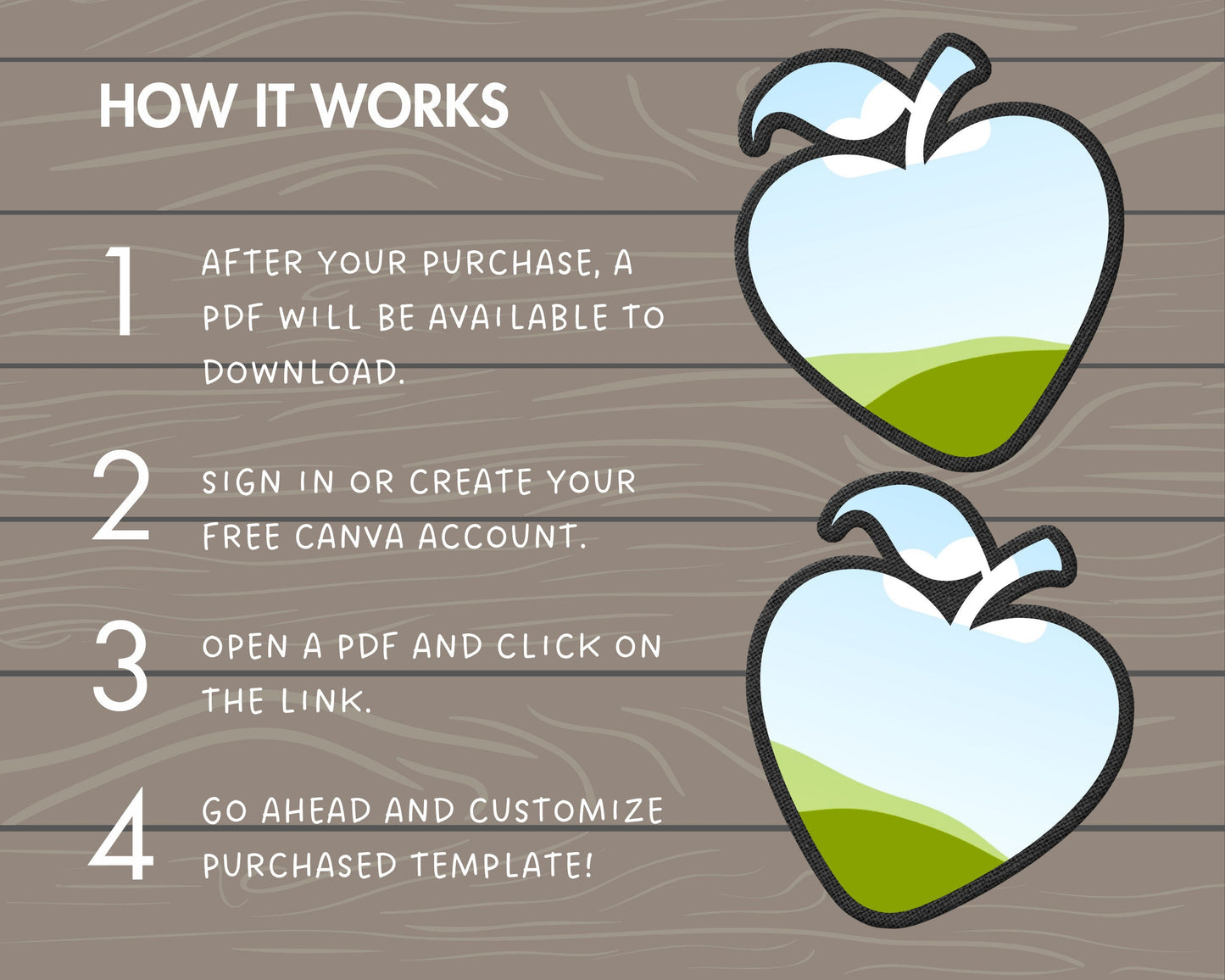 Design Your Own Faux Embroidery Apple, Digital Stitch Apple, Apple Applique, Canva Frames Bundle, Heart Shape Apple Patch, Drag and Drop PNG