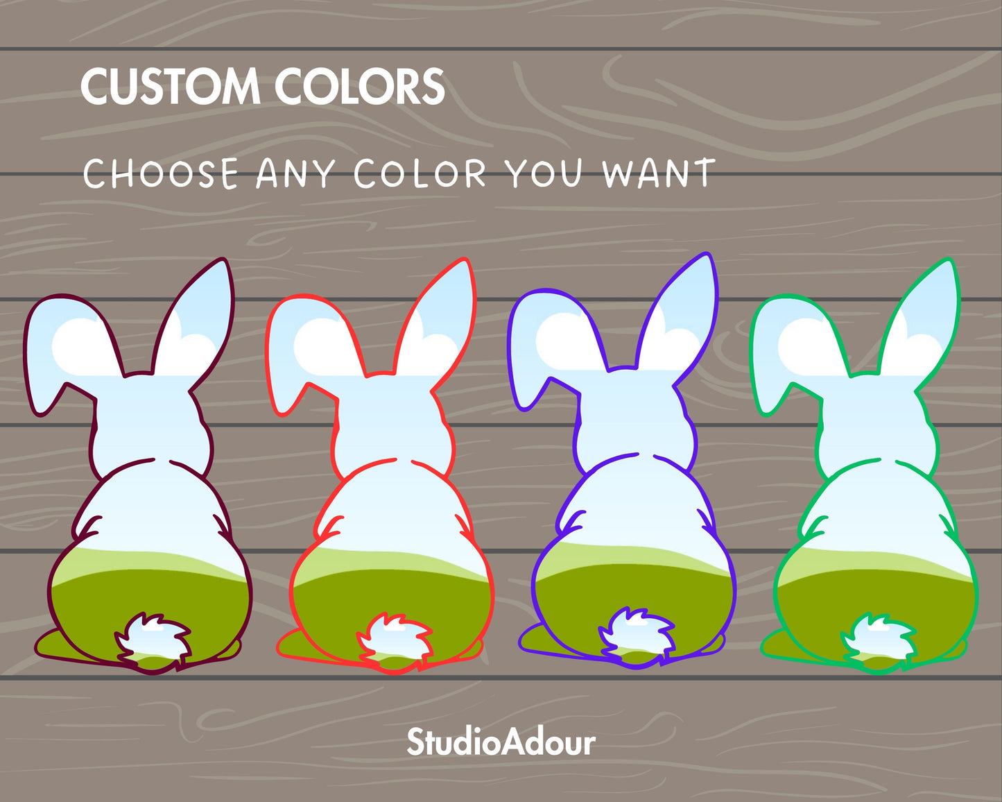 Design Your Own Easter Bunny Canva Frames, Rabbit Silhouette, Drag and Drop Photo, Bunny Sticker, Easter Bunny, Editable Canva Frames Bundle
