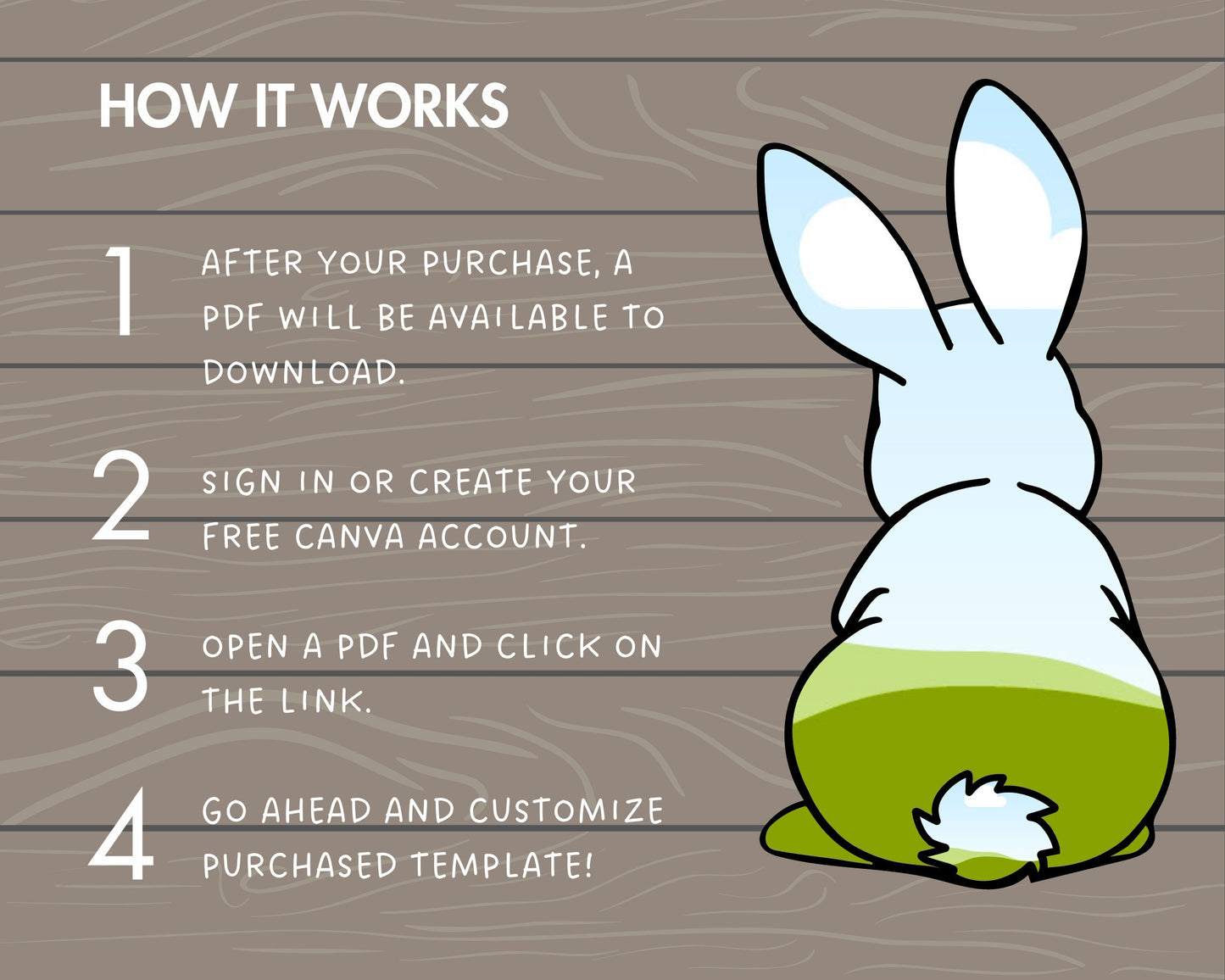 Design Your Own Easter Bunny Canva Frames, Rabbit Silhouette, Drag and Drop Photo, Bunny Sticker, Easter Bunny, Editable Canva Frames Bundle