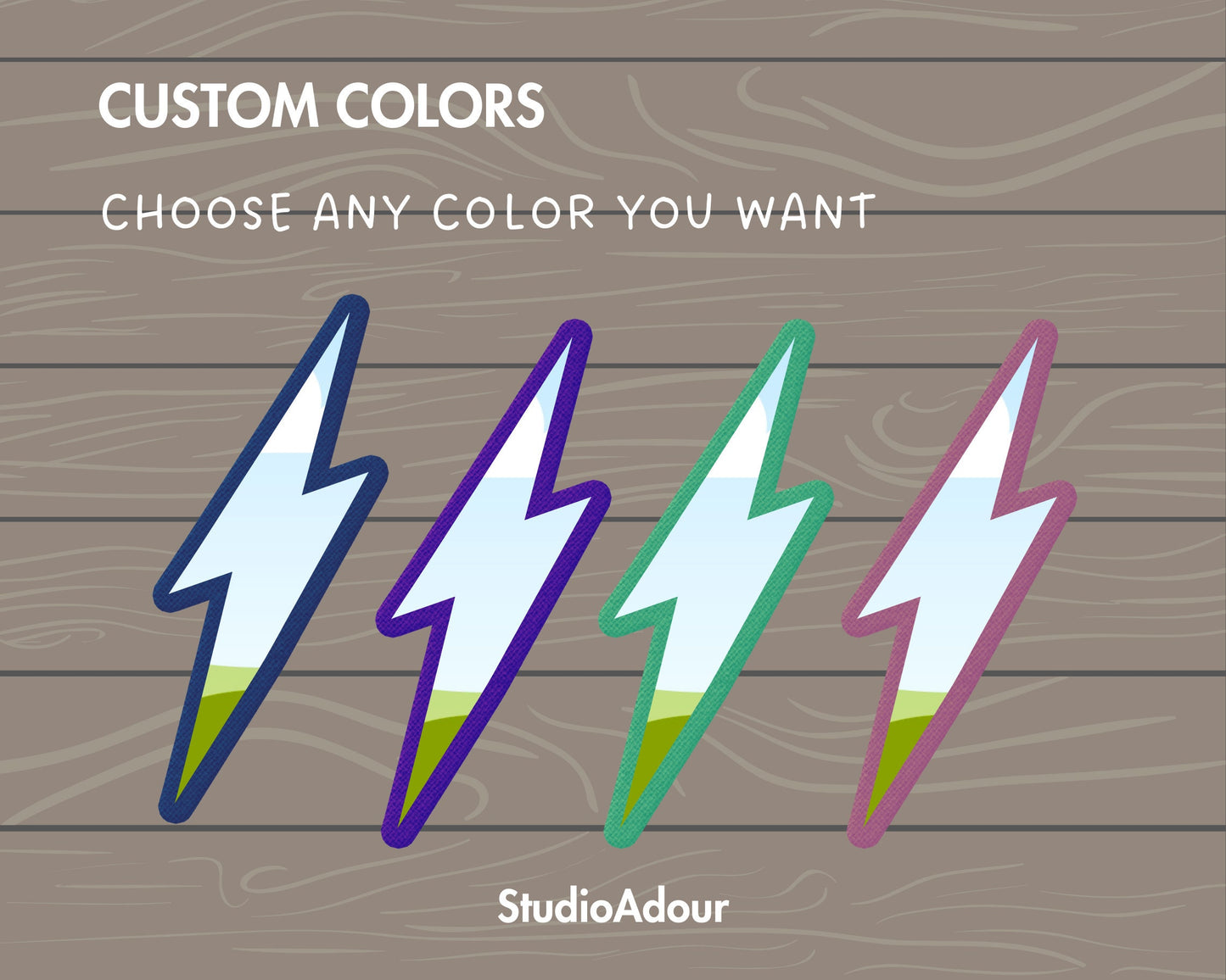 Design Your Own Faux Embroidery Lightning Bolt on Canva, Thunder Canva Template, Easy Drag and Drop, Editable Lightning, Canva Frames Bundle