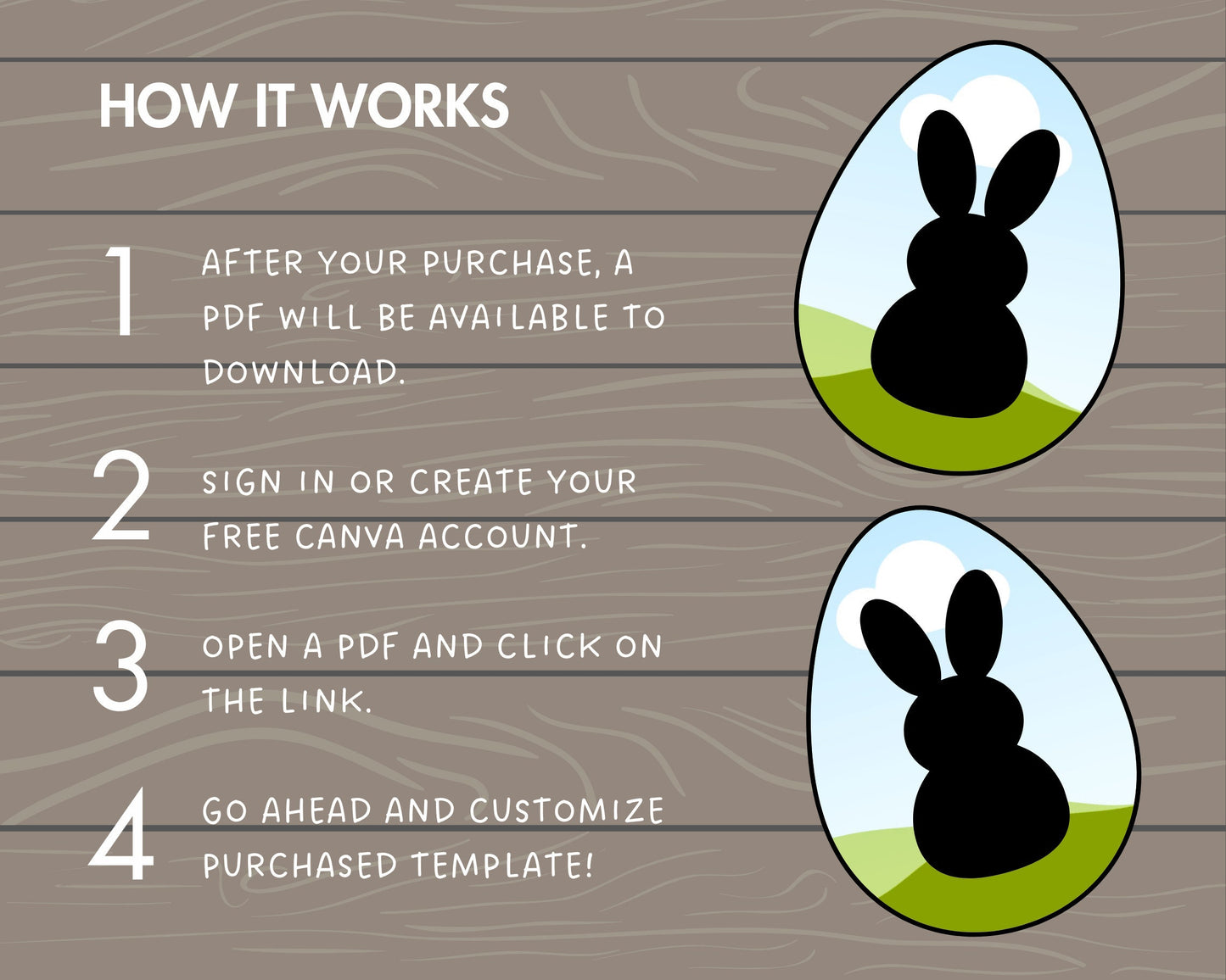 Design Your Own Easter Egg on Canva, Easter Egg Canva Template, Drag and Drop, Canva Frames Bundle, Happy Easter, Easter Bunny, Clip Art