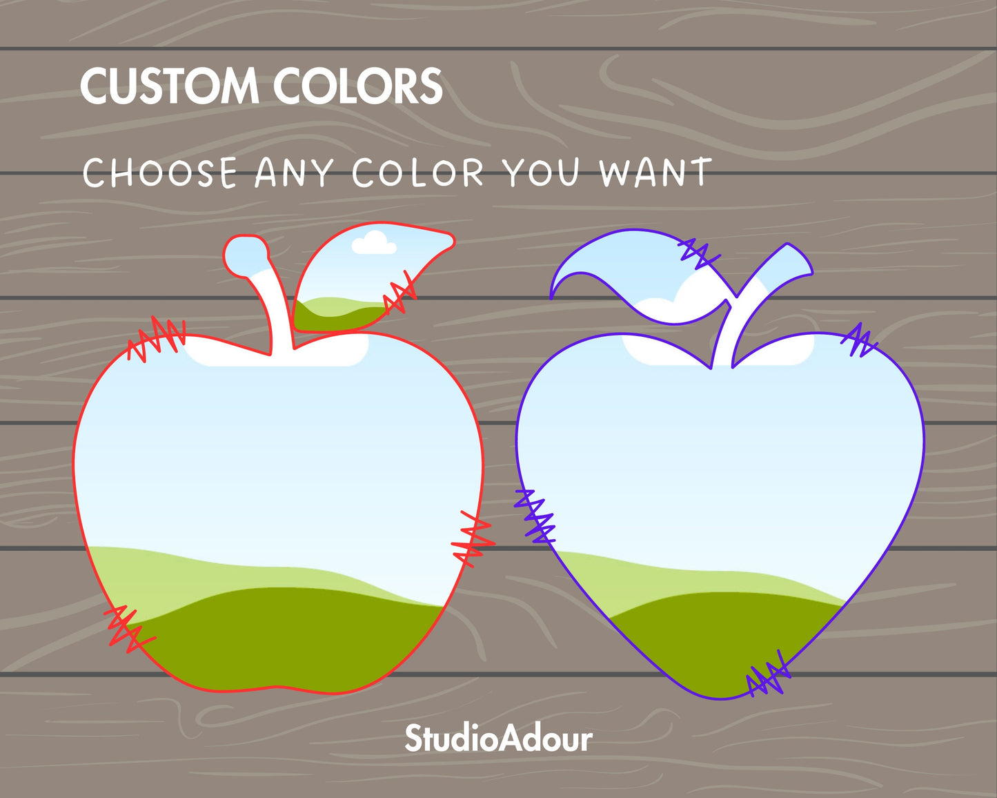 Design Your Own Doodle Apple on Canva, Apple Canva Template, Easy Drag and Drop, Heart Shape Apple, Teacher Apple, Back to School
