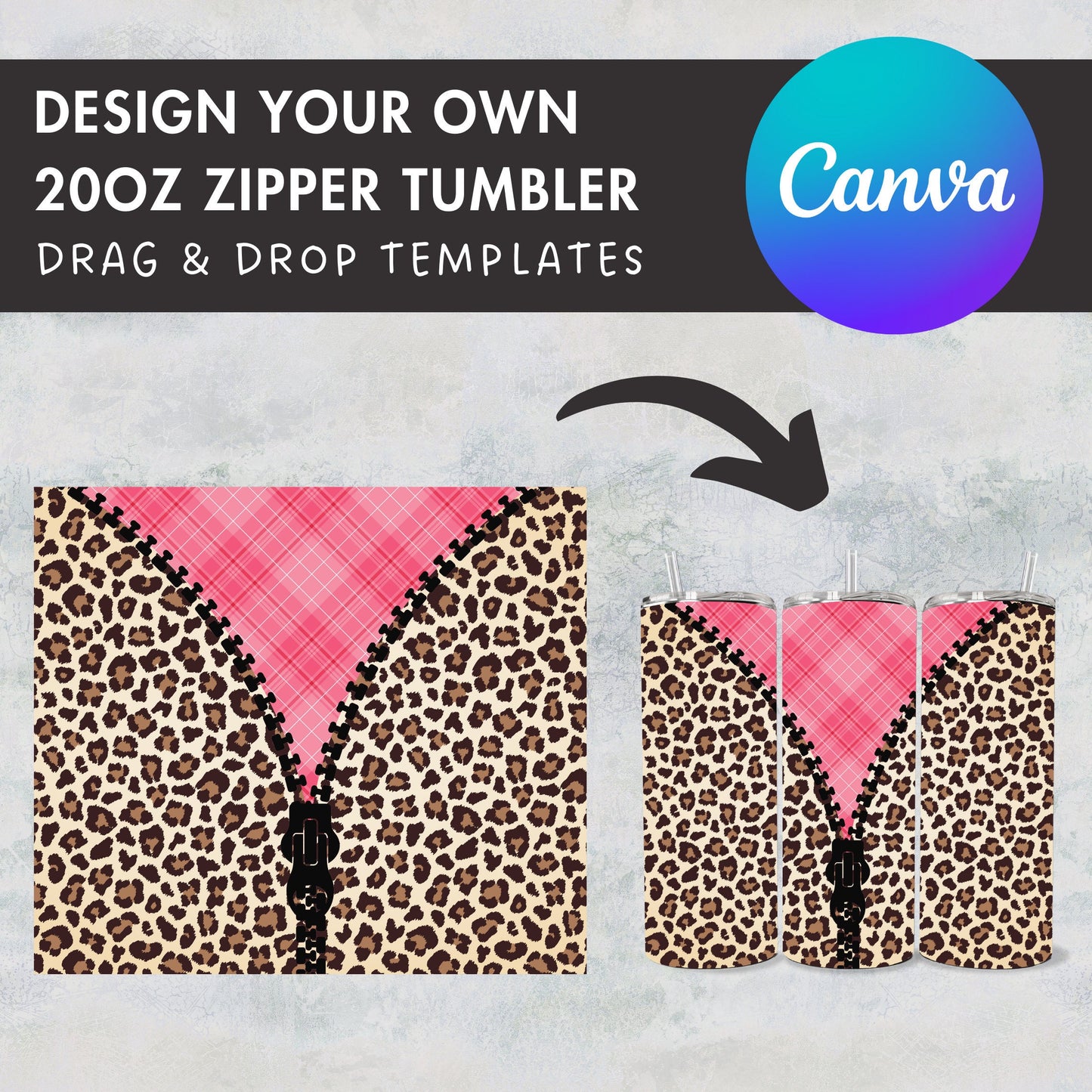 Zipper Tumbler Editable Canva Template, Open Zipper 20oz Skinny Tumbler Wrap, Drag and Drop, Burst Tumbler Template, DIY Canva Tumbler Wrap