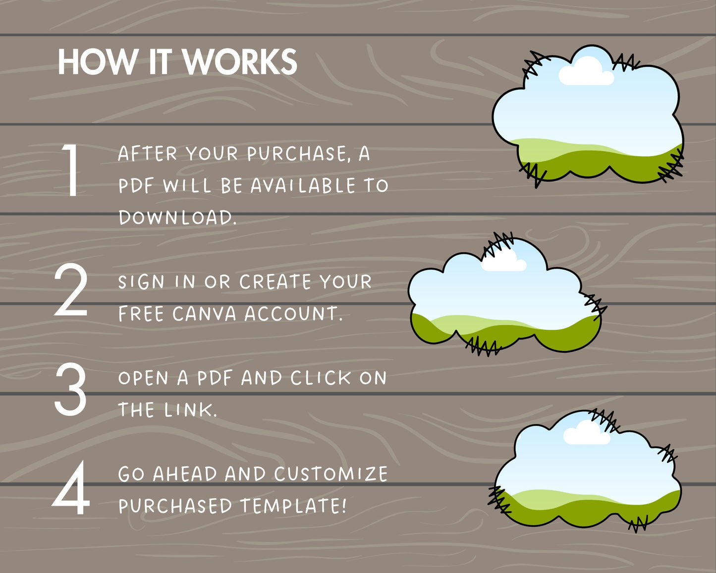 Design Your Own Doodle Clouds Canva Frames, Cloud Canva Templates, Drag and Drop Photo, Editable Clouds, Clouds Clipart, Fluffy Clouds