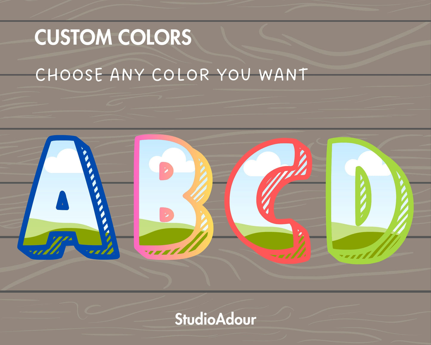 Design Your Own Chalk Alphabet on Canva, Doodle Letters Canva Frames Bundle, Editable Canva Letters Template, Drag and Drop, Handwritten