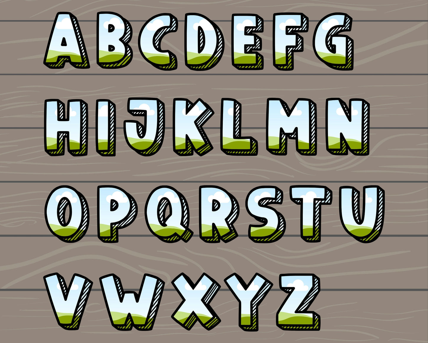 Design Your Own Chalk Alphabet on Canva, Doodle Letters Canva Frames Bundle, Editable Canva Letters Template, Drag and Drop, Handwritten