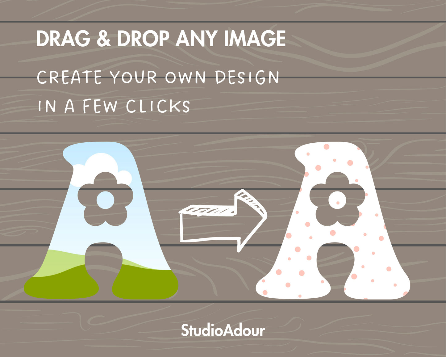 Design Your Own Daisy Alphabet on Canva, Groovy Letters and Numbers Canva Template, Drag and Drop, Editable Flower Letters, DIY Canva Frames