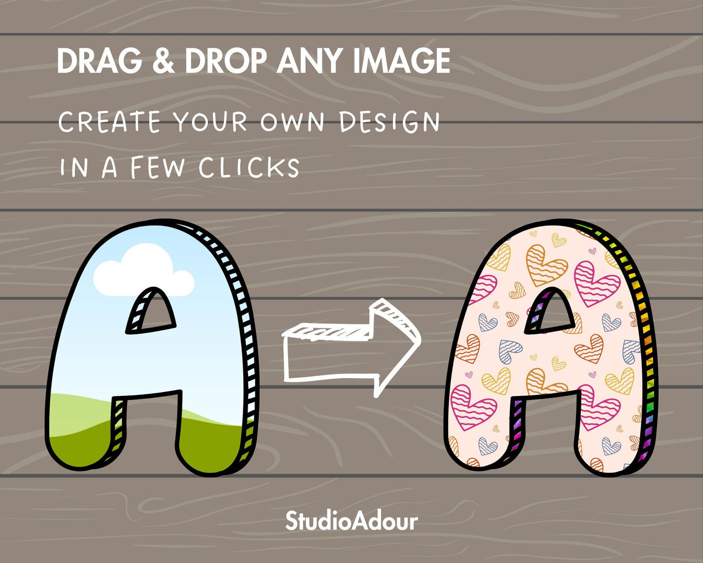 Design Your Own Doodle Alphabet on Canva, Doodle Letters Canva Template, Drag and Drop, Editable Letters , DIY Alphabet, Canva Frames Bundle