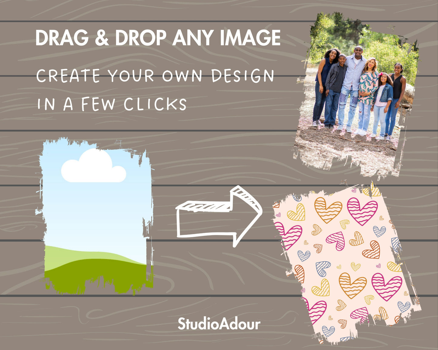 Design Your Own Bleach Effect Distressed Edge Canva Frames, Grunge Pages Canva Template, Editable, Photo Collage, Grunge Frames Bundle