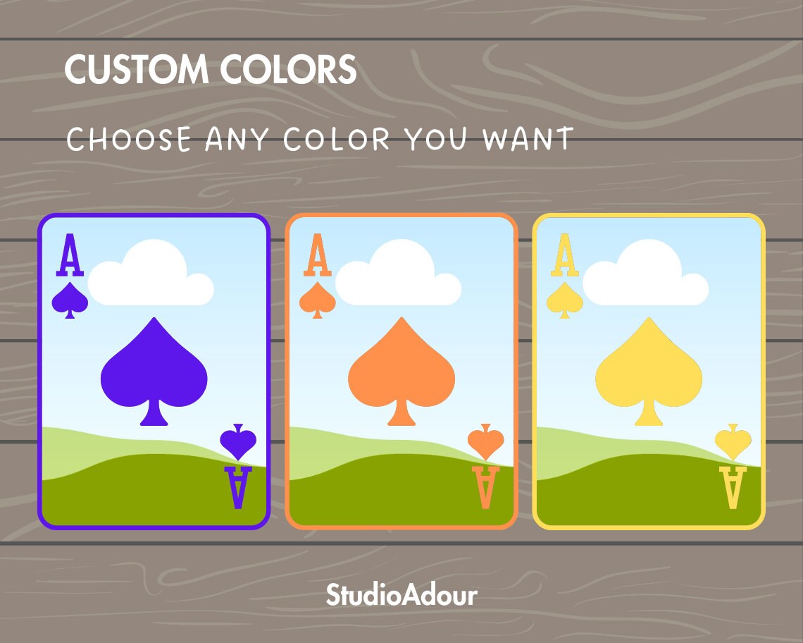 Design Your Own 4 Playing Cards Canva Frames, Ace Playing Cards Canva Template, Drag and Drop Photo, Sublimation Design, Editable Poker Card
