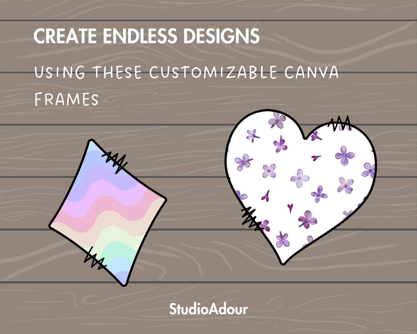 Design Your Own Playing Cards Symbols Canva Frames, Card Game Symbols Canva Template, Drag and Drop, Doodle Card Symbols, Playing Card Suit