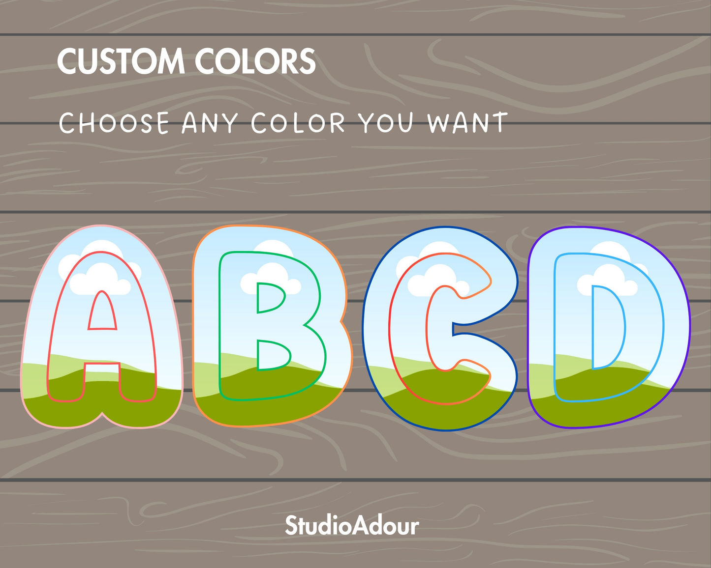 Design Your Own Uppercase Letters & Numbers Canva Frames, Doodle Alphabet Canva Template, Easy Drag and Drop, Sublimation Design Letters PNG