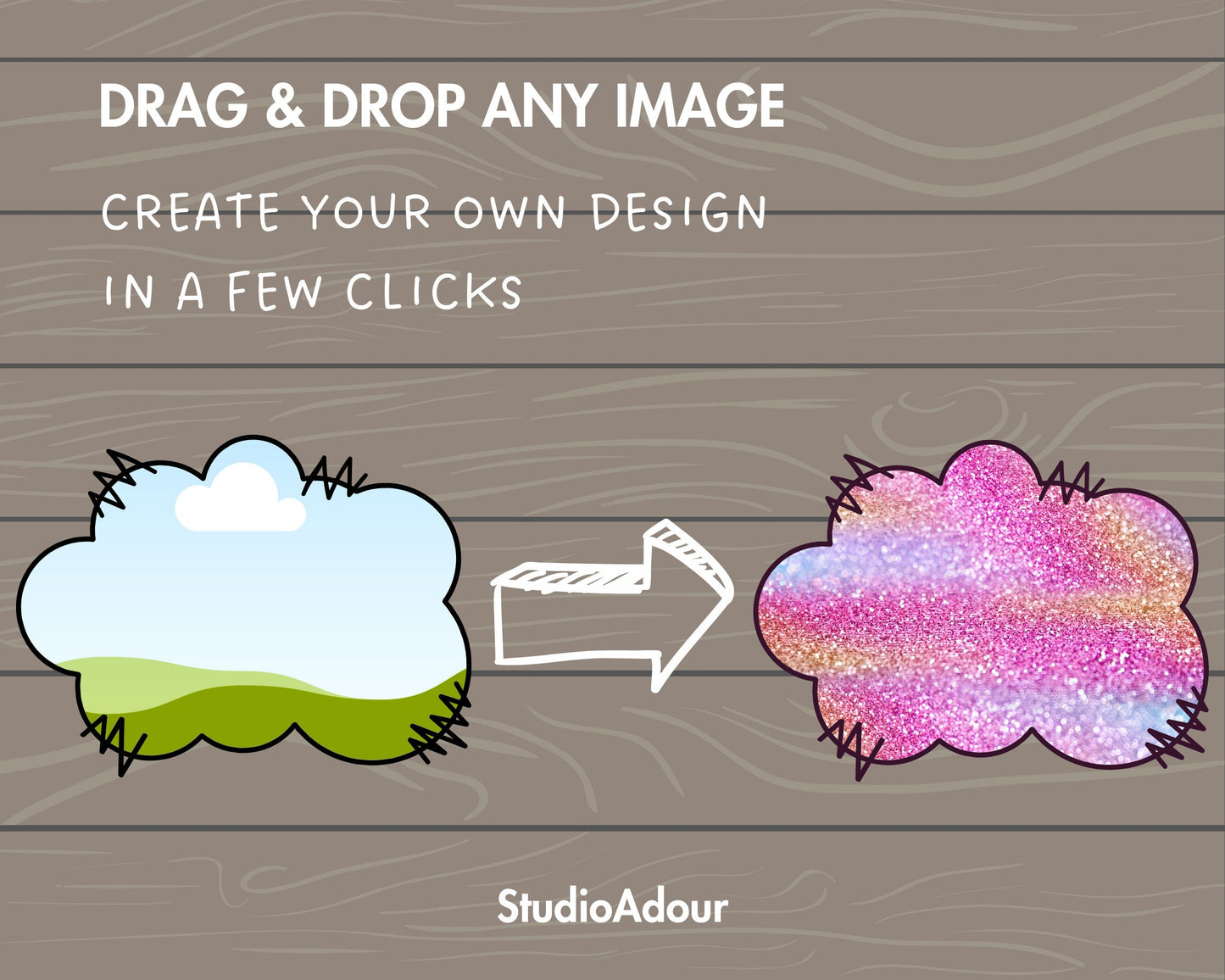 Design Your Own Doodle Clouds Canva Frames, Cloud Canva Templates, Drag and Drop Photo, Editable Clouds, Clouds Clipart, Fluffy Clouds