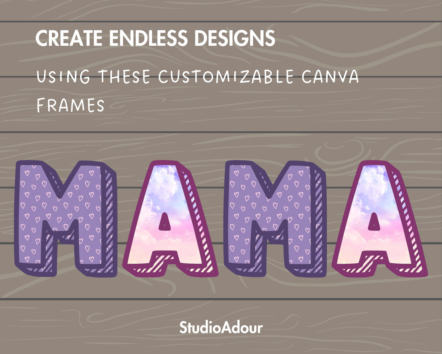 Design Your Own Chalk Alphabet on Canva, Doodle Letters Canva Frames Bundle, Editable Canva Letters Template, Drag and Drop, Handwritten