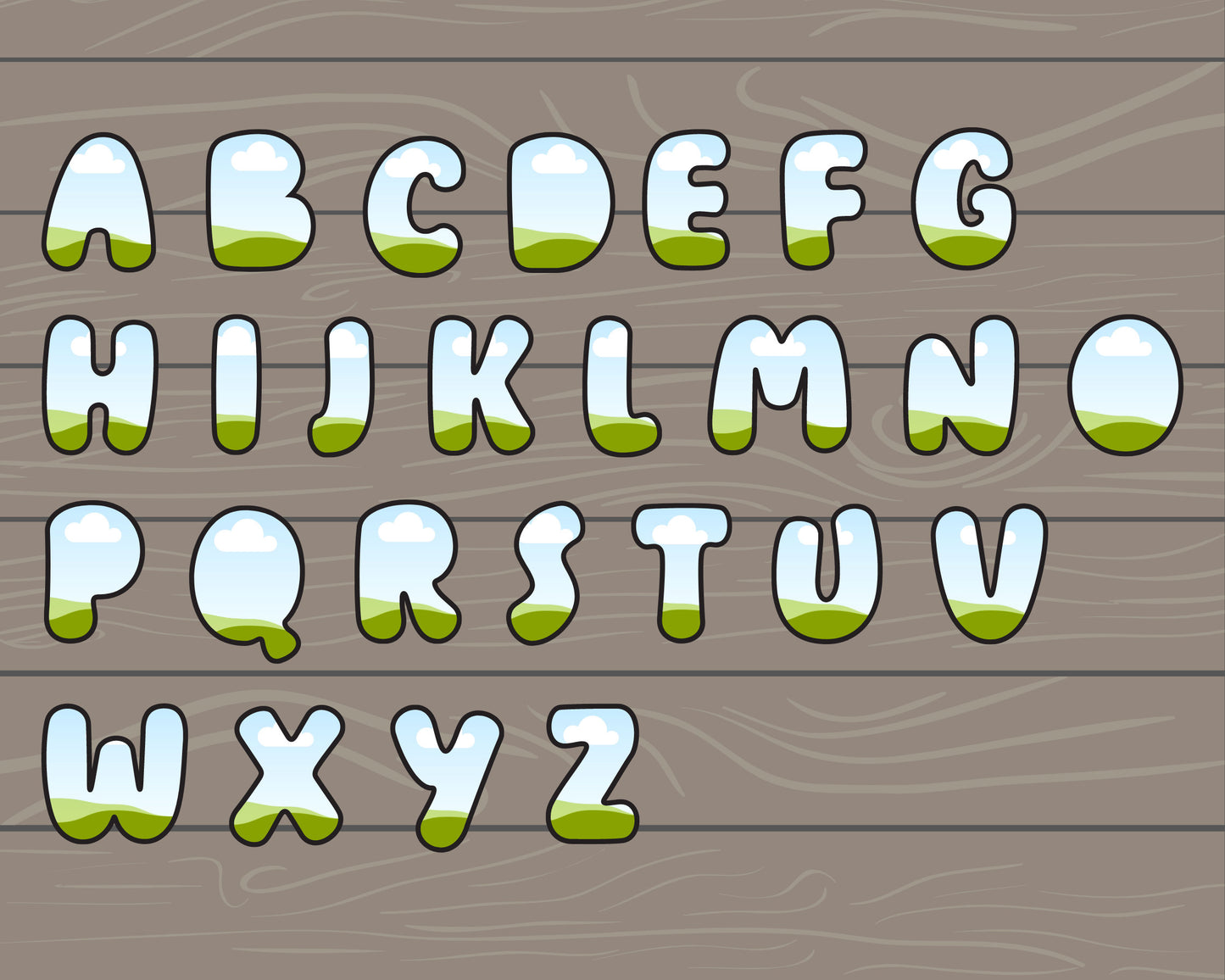 Design Your Own Bubble Letters on Canva, Doodle Alphabet Canva Template, Drag and Drop, Editable Canva Bubbly Letters & Numbers, DIY Letters