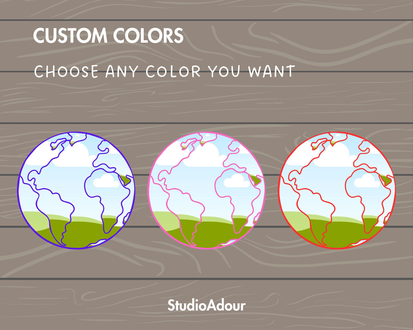 Design Your Own Planet Earth on Canva, Globe Canva Template, Easy Drag & Drop, Planet Clipart, Layered Earth, World Map Silhouette
