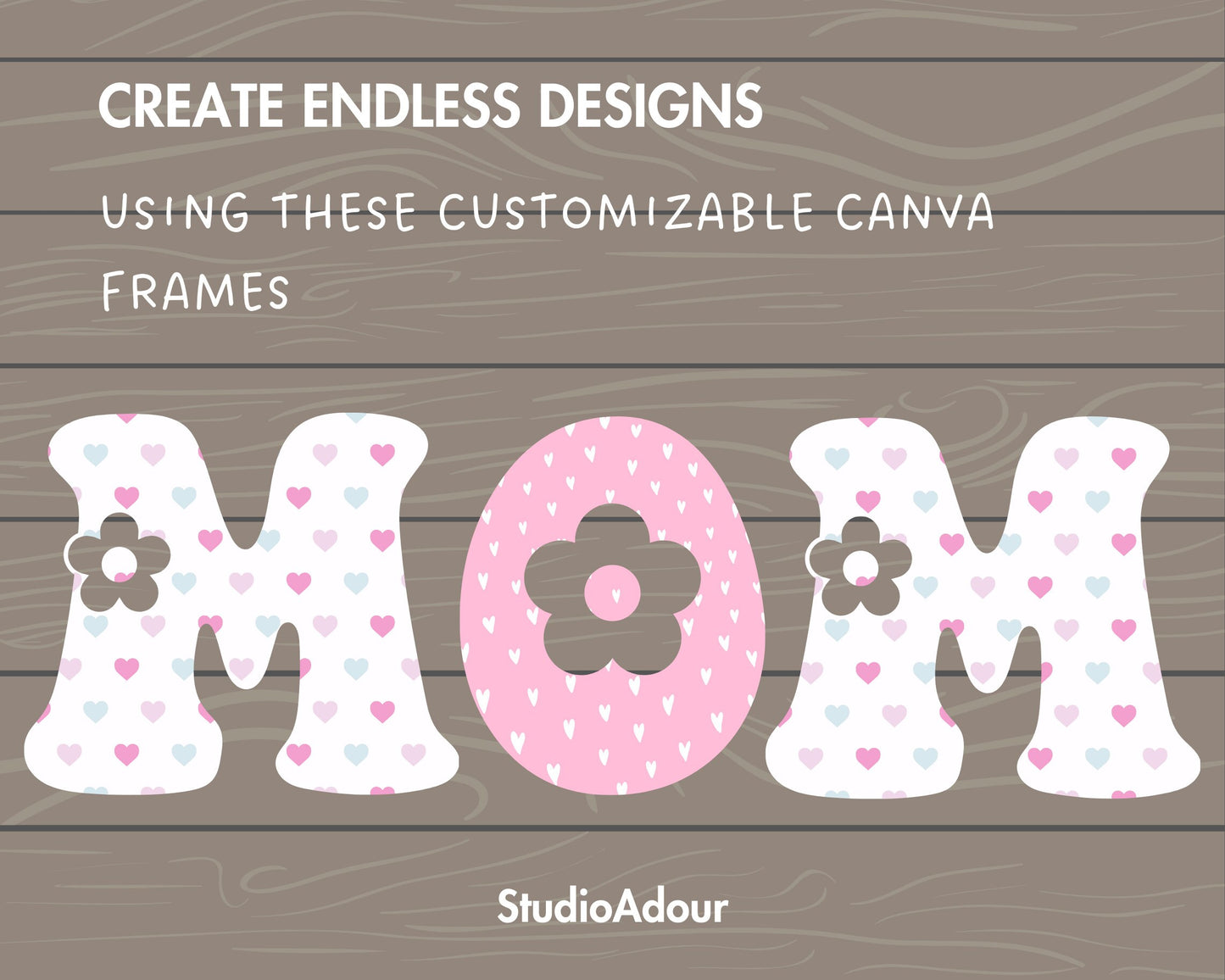 Design Your Own Daisy Alphabet on Canva, Groovy Letters and Numbers Canva Template, Drag and Drop, Editable Flower Letters, DIY Canva Frames