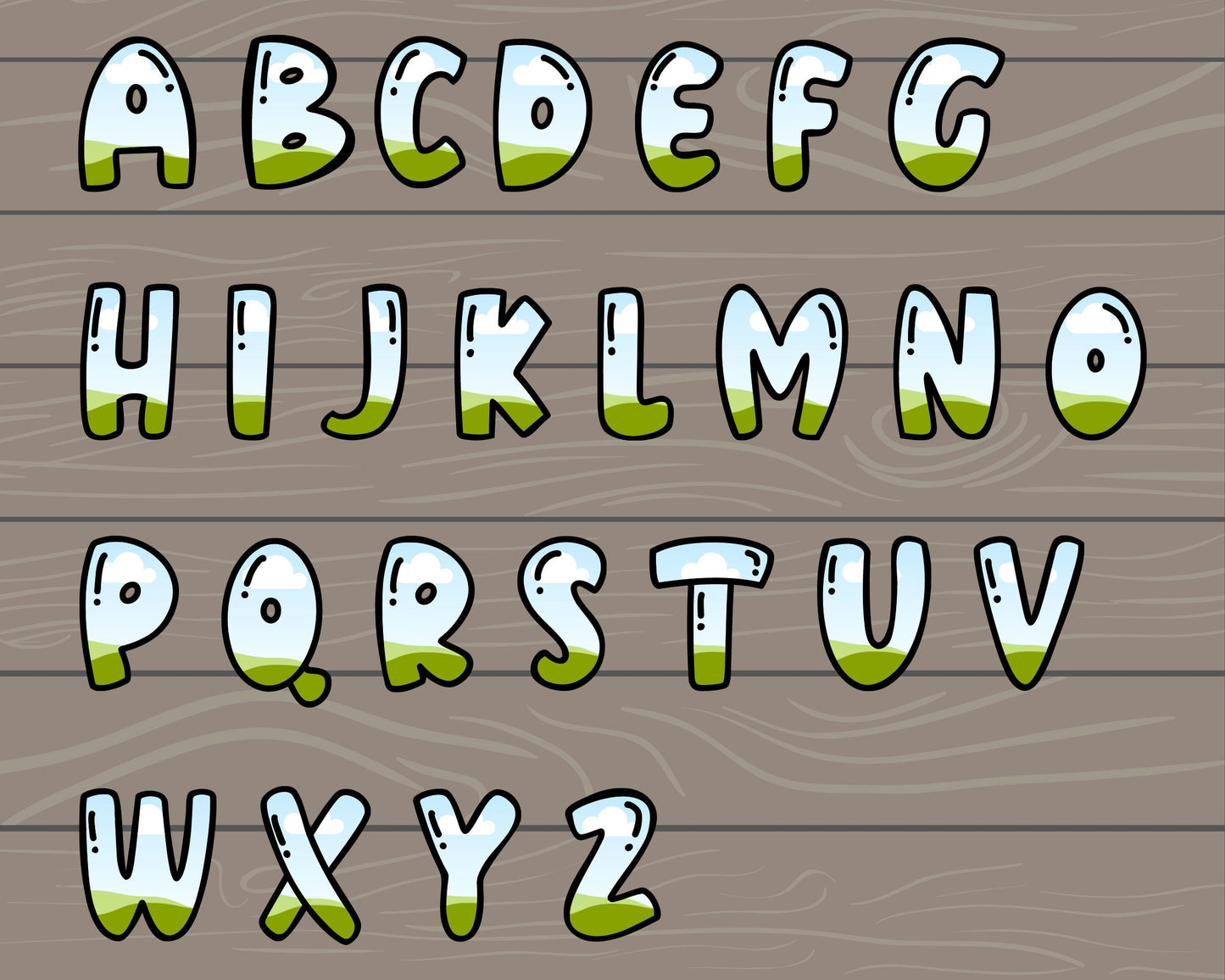 Design Your Own Doodle Alphabet on Canva, Uppercase Doodle Letters & Numbers Canva Template, Drag and Drop, Editable Canva Doodle Alphabet