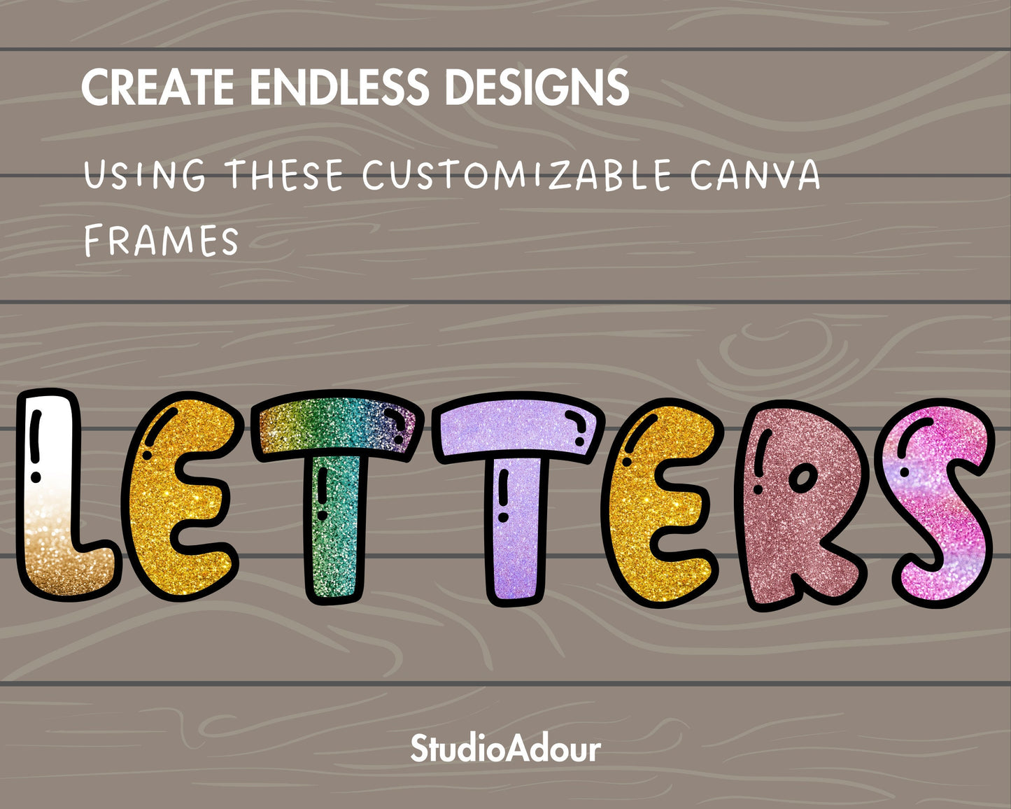 Design Your Own Doodle Alphabet on Canva, Uppercase Doodle Letters & Numbers Canva Template, Drag and Drop, Editable Canva Doodle Alphabet