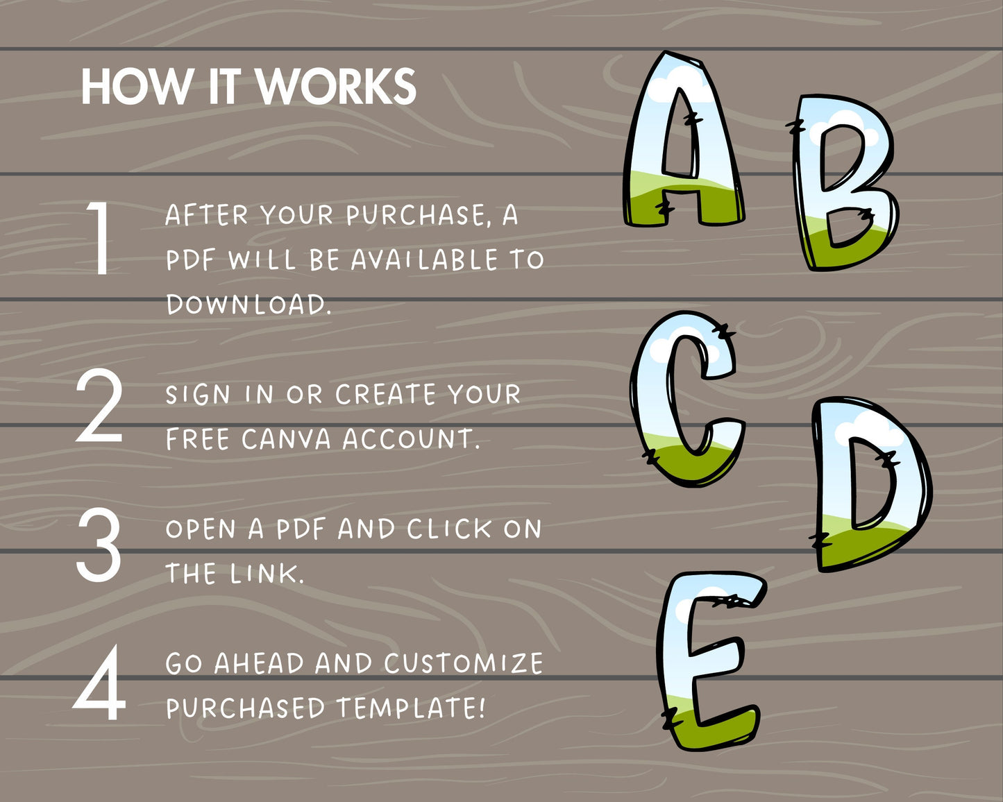 Design Your Own Doodle Letters on Canva, Doodle Uppercase Letters Canva Template, Drag and Drop, Editable Canva Letters, Canva Frames Bundle