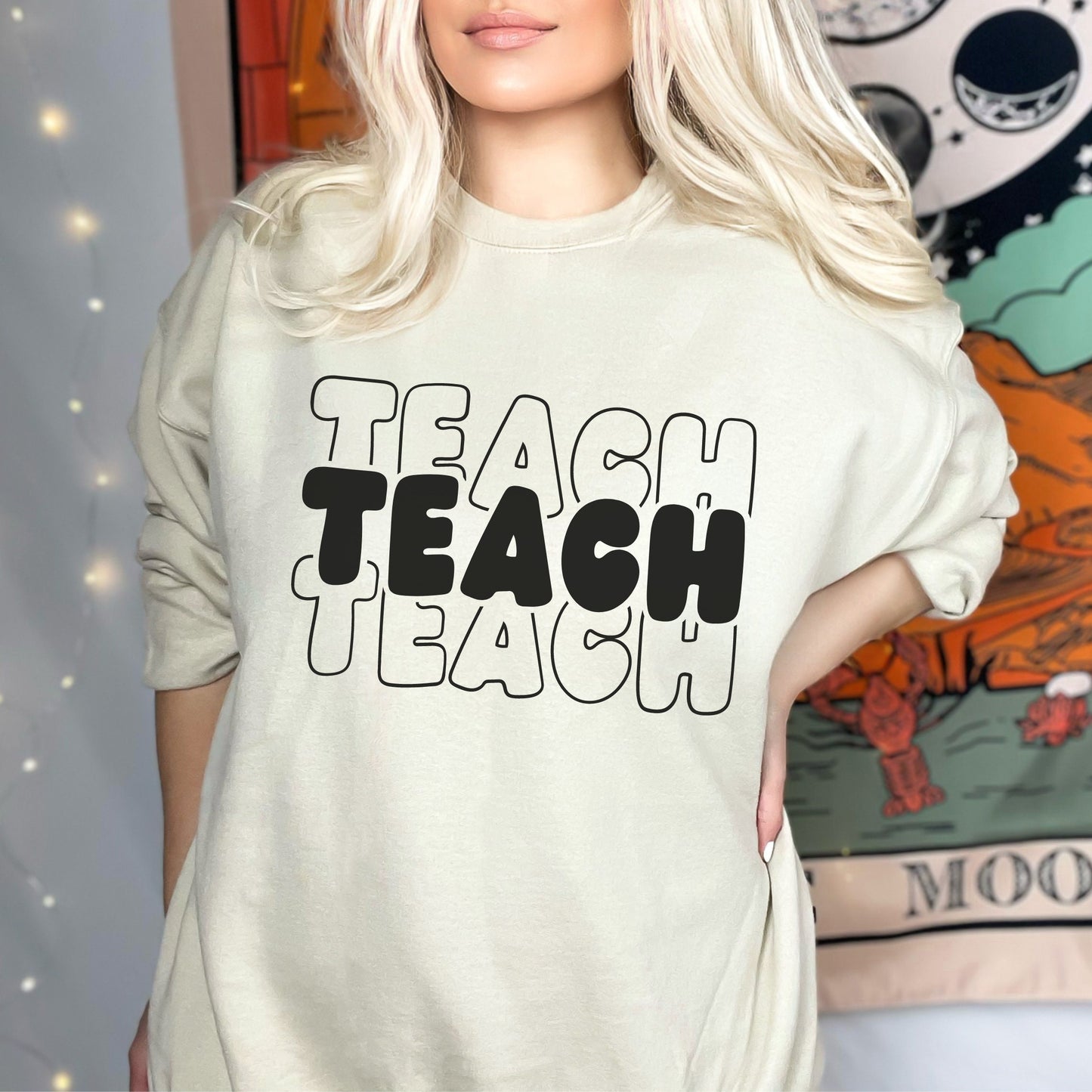 Teach Svg, Teacher Shirt PNG, Teacher Gift Svg, Dog Mother Svg, Retro Stacked SVG, Cricut Svg, Elementary School Teacher, Commercial Use
