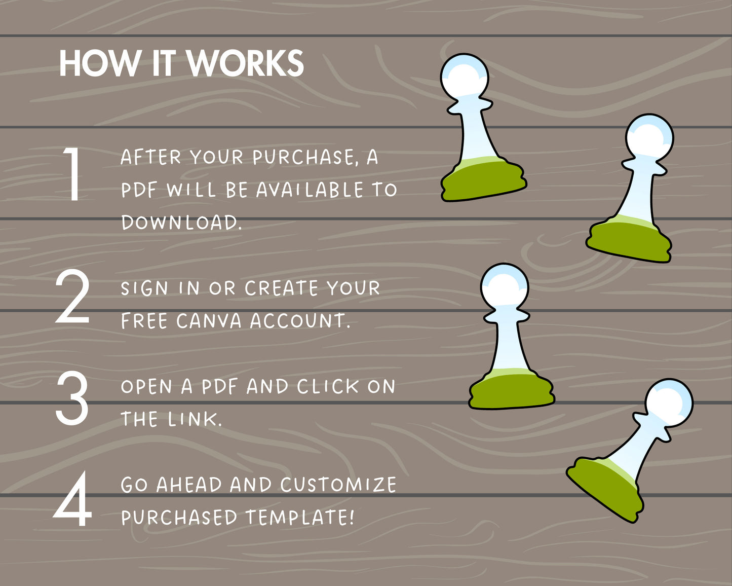 Design Your Own Chess Pieces Canva Frames, Chess Figures Canva Template, Drag and Drop Photo, Chess King and Queen, Sublimation Design