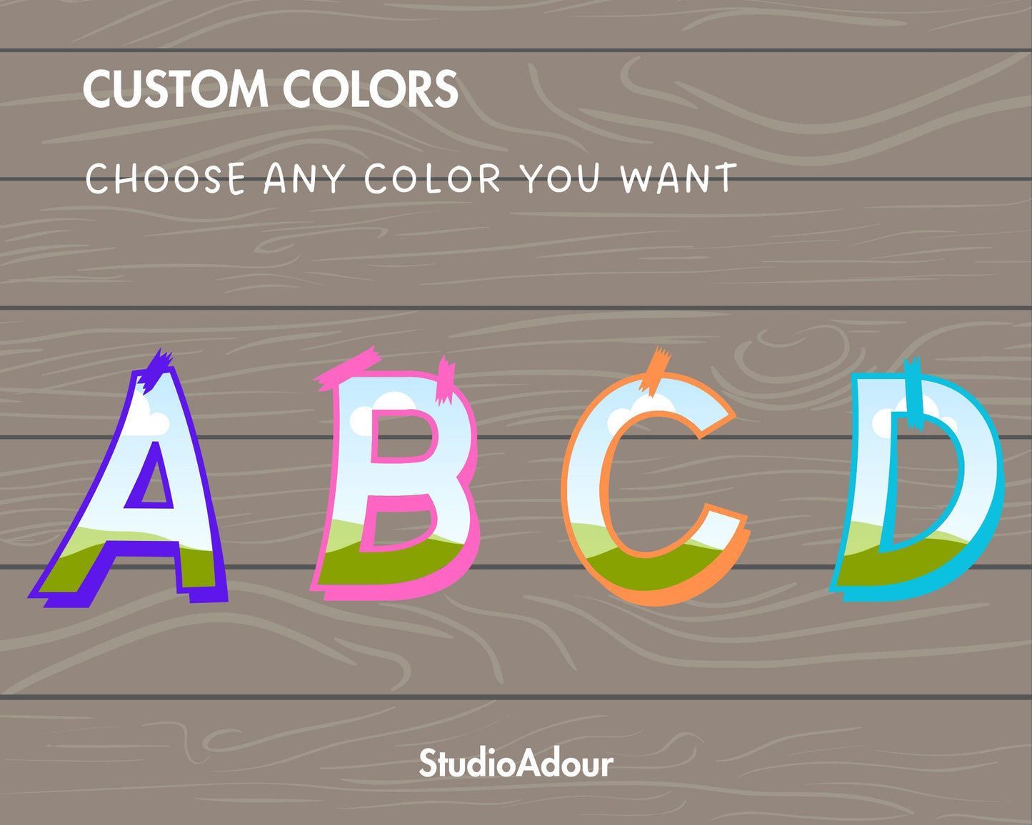 Design Your Own Sticker Letters Canva Frames, Letters & Numbers Canva Template, Editable Alphabet Canva, Drag and Drop, School Letters