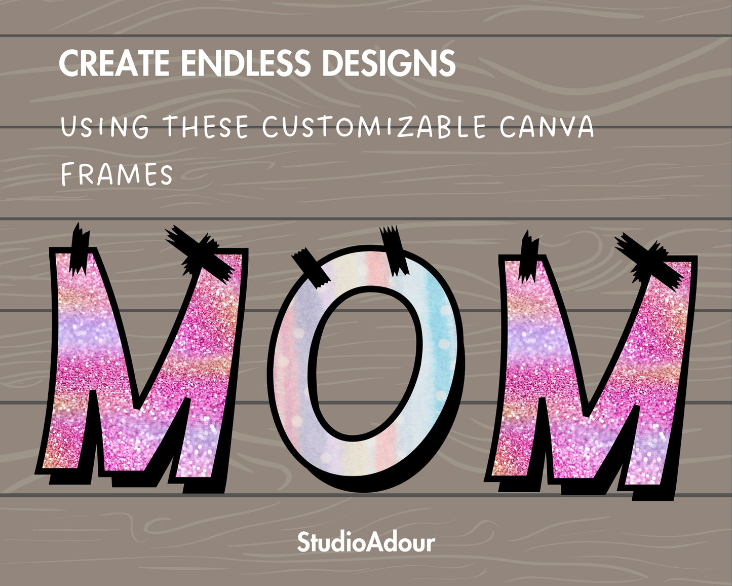 Design Your Own Sticker Letters Canva Frames, Letters & Numbers Canva Template, Editable Alphabet Canva, Drag and Drop, School Letters