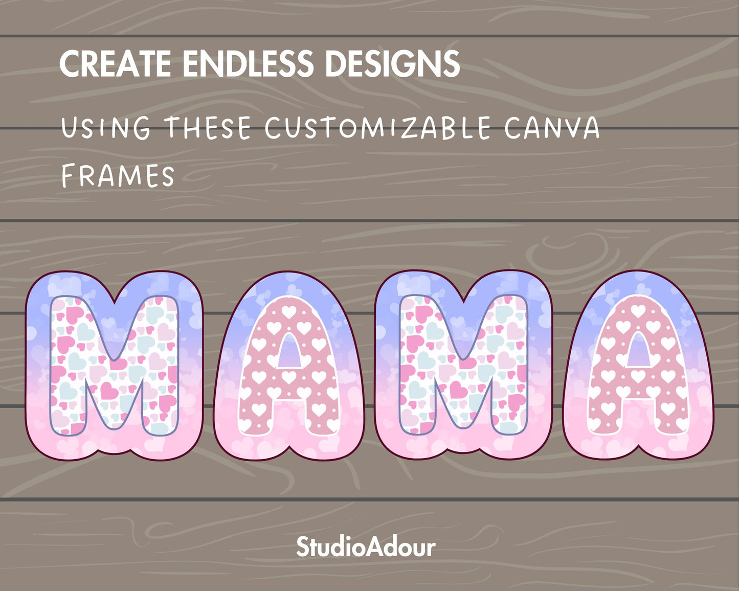Design Your Own Uppercase Letters & Numbers Canva Frames, Doodle Alphabet Canva Template, Easy Drag and Drop, Sublimation Design Letters PNG