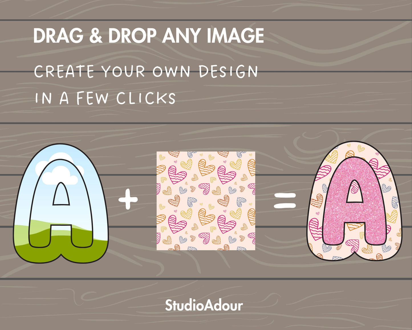 Design Your Own Uppercase Letters & Numbers Canva Frames, Doodle Alphabet Canva Template, Easy Drag and Drop, Sublimation Design Letters PNG