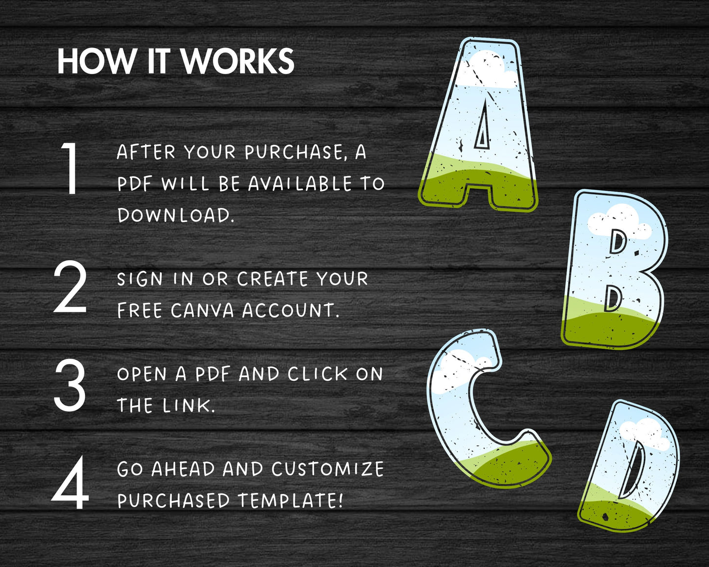 Design Your Own Distressed Letters on Canva, Grunge Alphabet Canva Template, Easy Drag and Drop, Canva Frames Bundle, Letters and Numbers