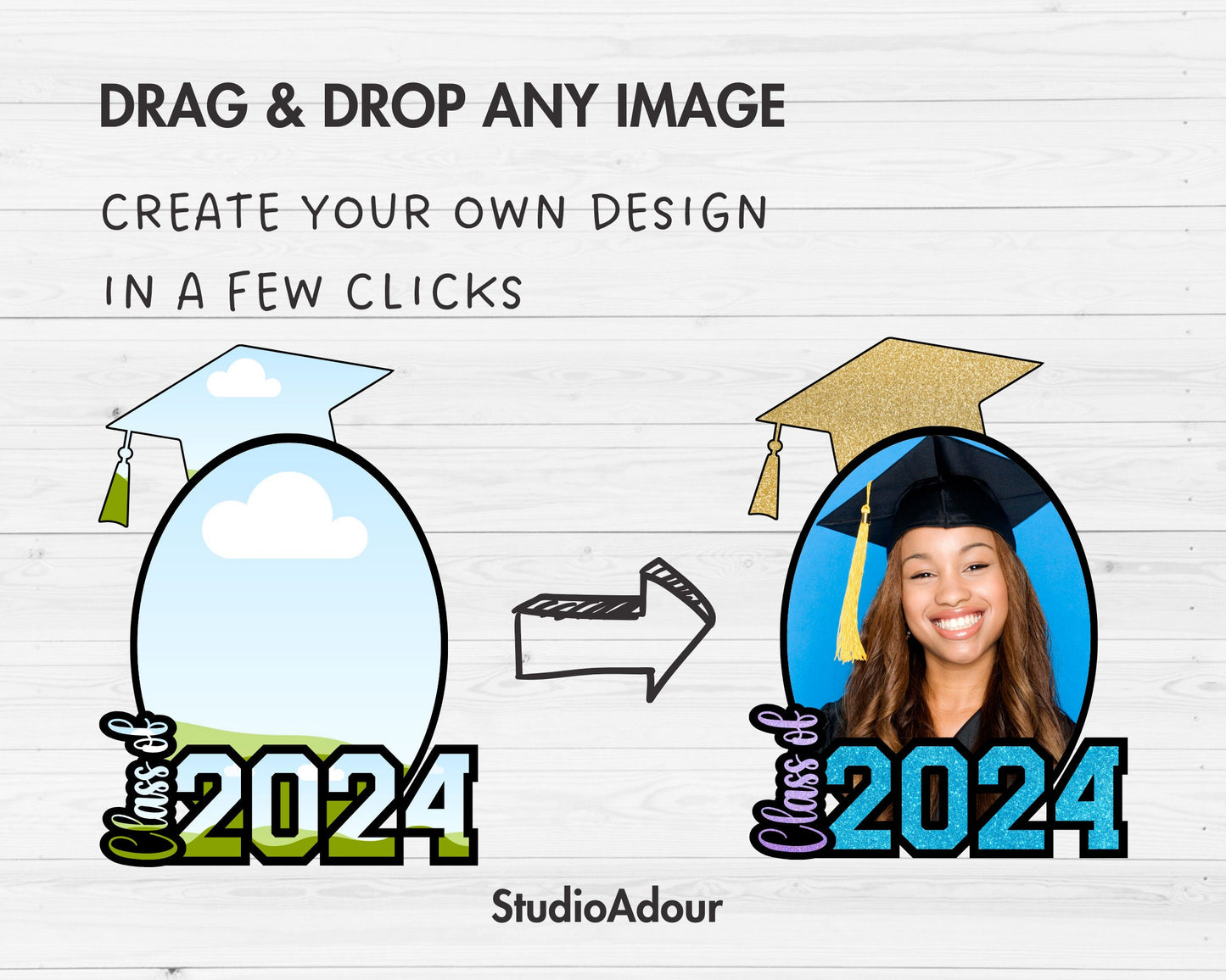 Design Your Own Graduation Paddle Canva Frames, Editable Canva Template, Drag and Drop, Sublimation Design, Graduation Party, Custom Grad,